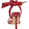 imageNine West Womens Kelsie Heeled SandalRed Sport Bandana Print Multi 611