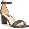 imageNINE WEST Womens Pruce Heeled SandalDark Brown Logo Multi