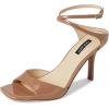imageNine West Womens Devans Heeled SandalMedium Natural Patent
