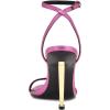 imageNine West Womens Reina Heeled SandalMagenta Lizard 651