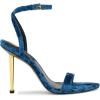 imageNine West Womens Reina Heeled SandalTeal Velvet 422