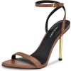 imageNine West Womens Reina Heeled SandalDark Pecan 230