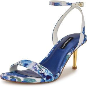 imageNine West Womens Anny Heeled SandalWhiteBlue Bouquet Floral Multi 142