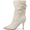 imageNine West Womens Slouch Mid Calf BootCream Leather