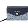 imageNine West Womens Caireann French Wallet Deisgner Black Tote Sling Purse Handbag Trend Shoulder BagChambray LogoNavy