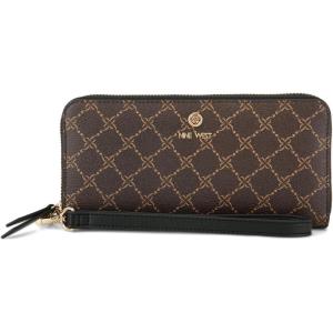 imageNine West Lockup 9 Zip Around Wallet with WristletBrown Black