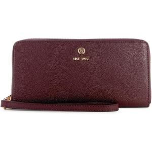 imageNine West Lockup 9 Zip Around Wallet with WristletMerlot