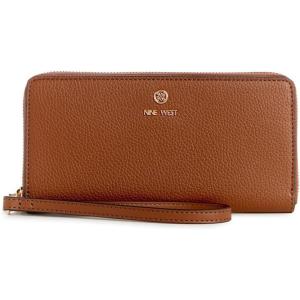 imageNine West Lockup 9 Zip Around Wallet with WristletSaddle Tan