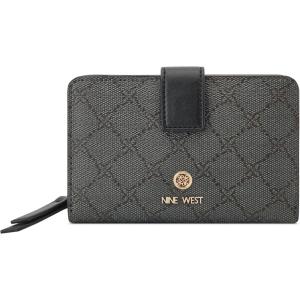 imageNine West Womens Lockup 9s French Designer Trend Wallet id caseOnyxlogo