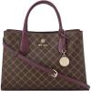 imageNine West Kyrie Triple Compartment SatchelDark Brown Logo Boysenberry
