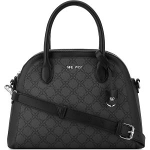 imageNine West Gertrude 3 Comp Dome SatchelJet Black Logo