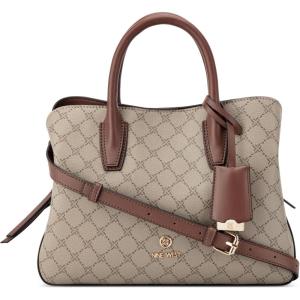 imageNine West Lakelyn SatchelBeige LogoMahogany