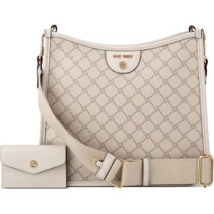 imageNine West Brice Crossbody Bag with Card CaseMushroom Logo Milk