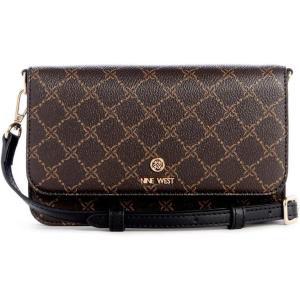 imageNine West Lockup 9 Phone Wallet CrossbodyBrownBlack