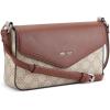 imageNine West Bowie Mini Flap CrossbodyMushroom Logo Mahogany