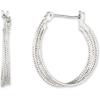 imageNine West Womens Medium Hoop Earrings Silver Tone
