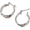 imageNine West Womens Twisted Hoop Earrings Silver Tone