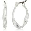 imageNine West Womens Hoop Earrings Silver Tone