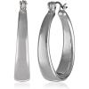 imageNine West Womens Medium Wide Hoop Clicktop Earrings Silver Tone