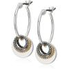 imageNine West Womens Shaky Drop Off Hoop Earrings Tri Tone