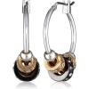 imageNine West Womens Small Slider Hoop Clicktop Earrings Tri Tone