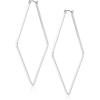 imageNine West Womens Square Clicktop Hoop Earrings Silver Tone