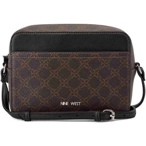imageNine West Bowie Mini Camera CrossbodyBrown Logo Black