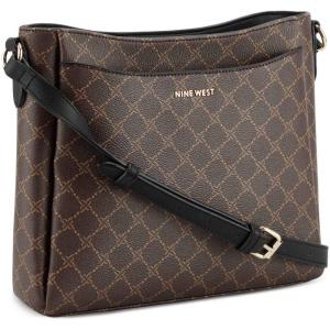 imageNine West Cheryl Large Swing CrossbodyBrown Black Logo