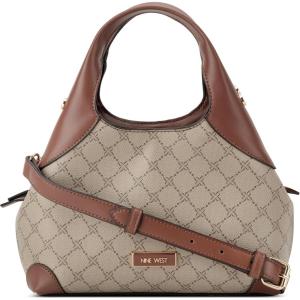 imageNine West Eamon Top Handle CrossbodyBeige LogoMahogany