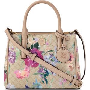 imageNine West Harland Mini Satchel CrossbodyFloral LogoKhaki