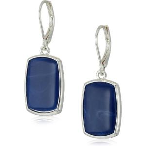 imageNine West Womens Denim Large Drop Earrings Silver Tone