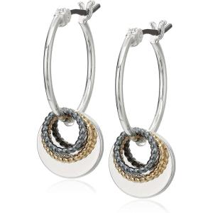 imageNine West Womens Shaky Drop Off Hoop Earrings Tri Tone
