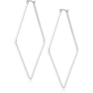 imageNine West Womens Square Clicktop Hoop Earrings Silver Tone