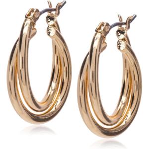imageNine West Womens Twisted Hoop Earrings Gold Tone