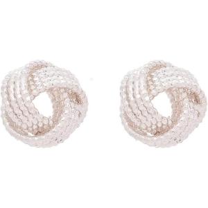 imageNine West quotChain Gangquot Knot Button EarringsSilver Tone