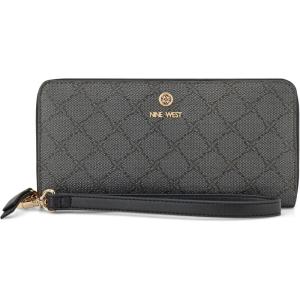 imageNine West Lockup 9s Zip Around with WristletOnyx Logo