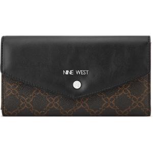 imageNine West Norah SLG Multi ClutchBrown Logo Black