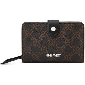 imageNine West Womens Norah SLG French WalletBrown Logo Black