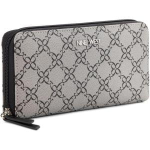 imageNine West Womens Norah SLG Large Zip Around WalletGranite Logo