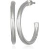 imageNine West Womens Medium C Hoop Earrings Silver Tone