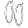 imageNine West Womens Small Circle Hoop Earrings Silver Tone