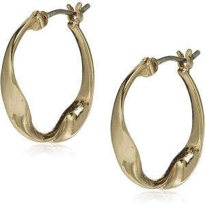 imageNine West Womens Hoop Earrings Gold Tone