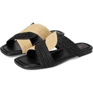 imageNine West Womens Quara Flat SandalBlackNatural