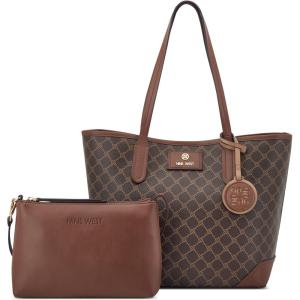 imageNine West Piera 2 in 1 ToteBrown Logo Mahogany
