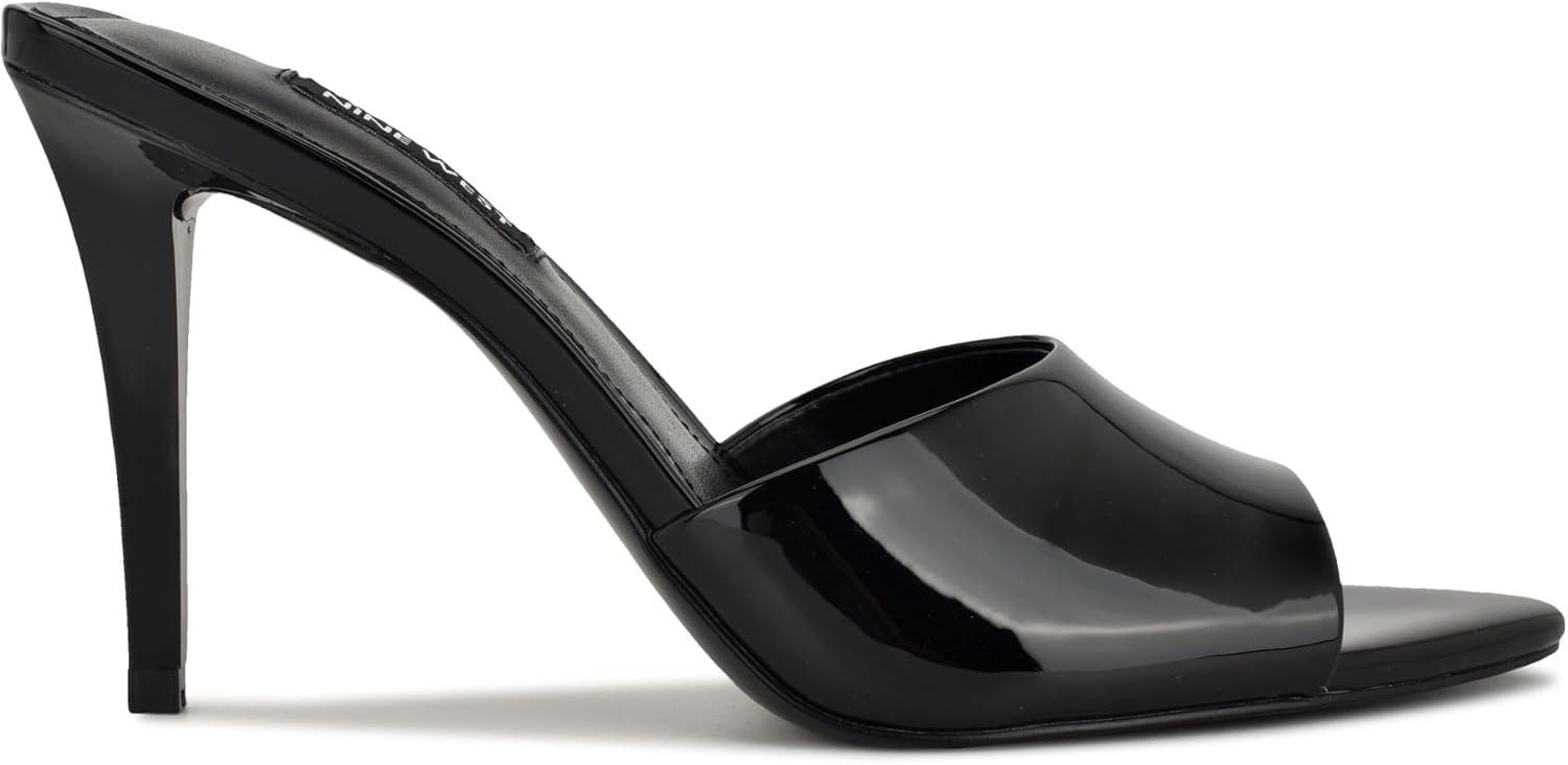 imageNine West Womens Hather Heeled SandalBlack Patent 001