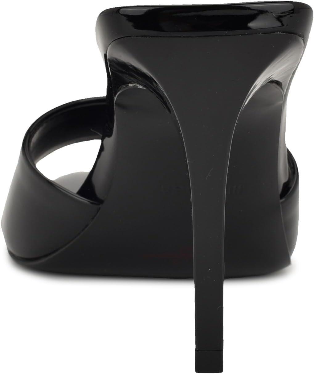 imageNine West Womens Hather Heeled SandalBlack Patent 001