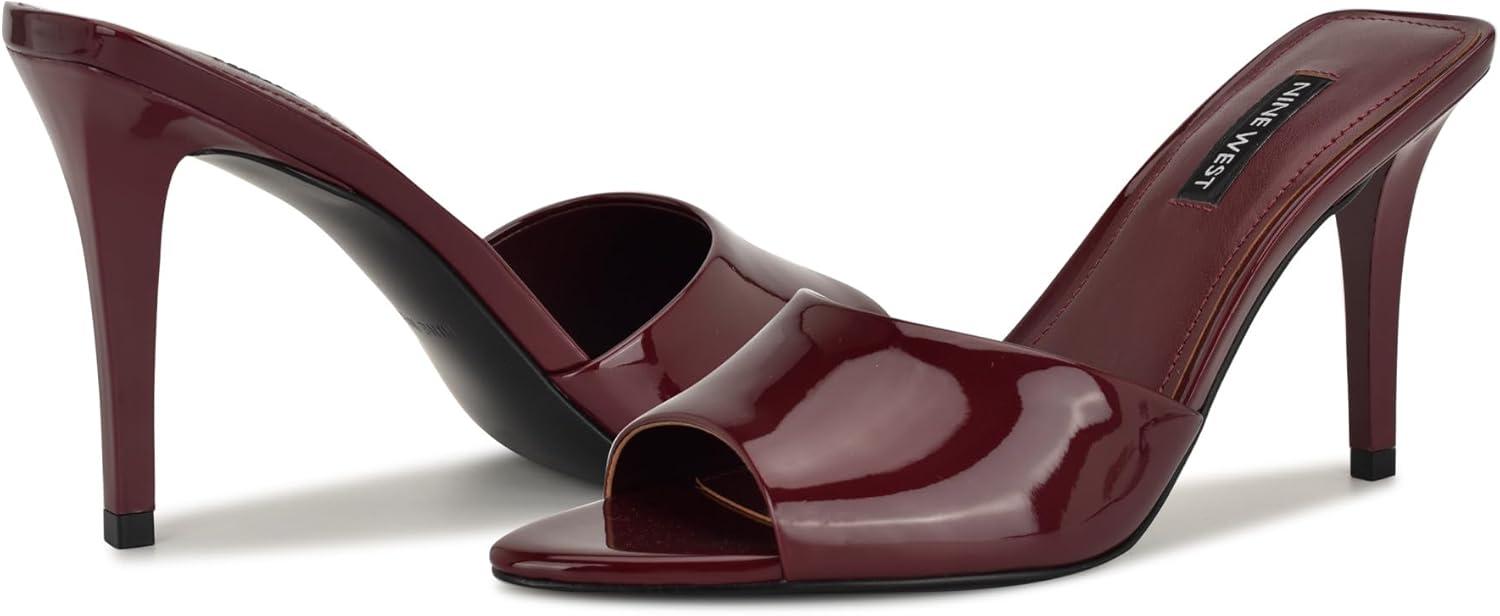 imageNine West Womens Hather Heeled SandalDark Red Patent 600