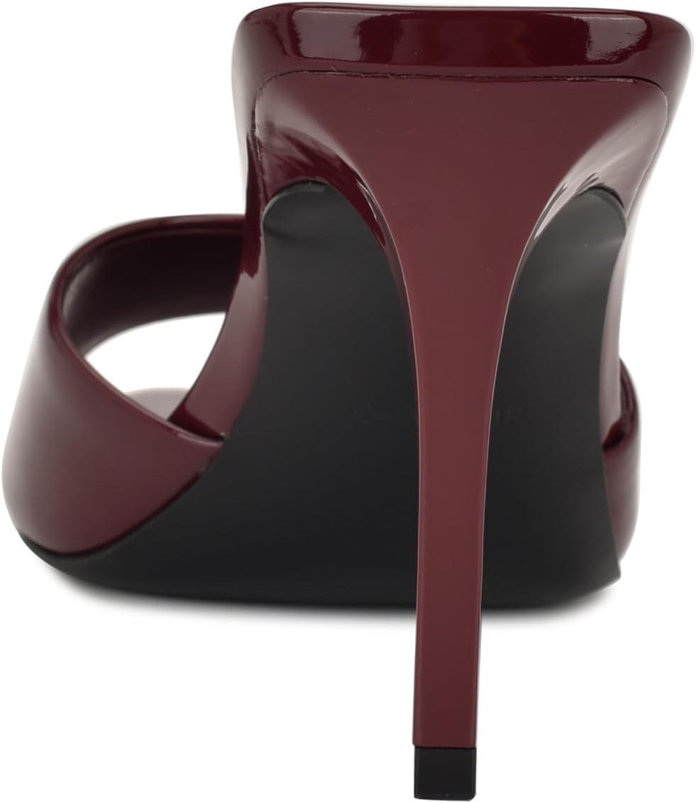imageNine West Womens Hather Heeled SandalDark Red Patent 600