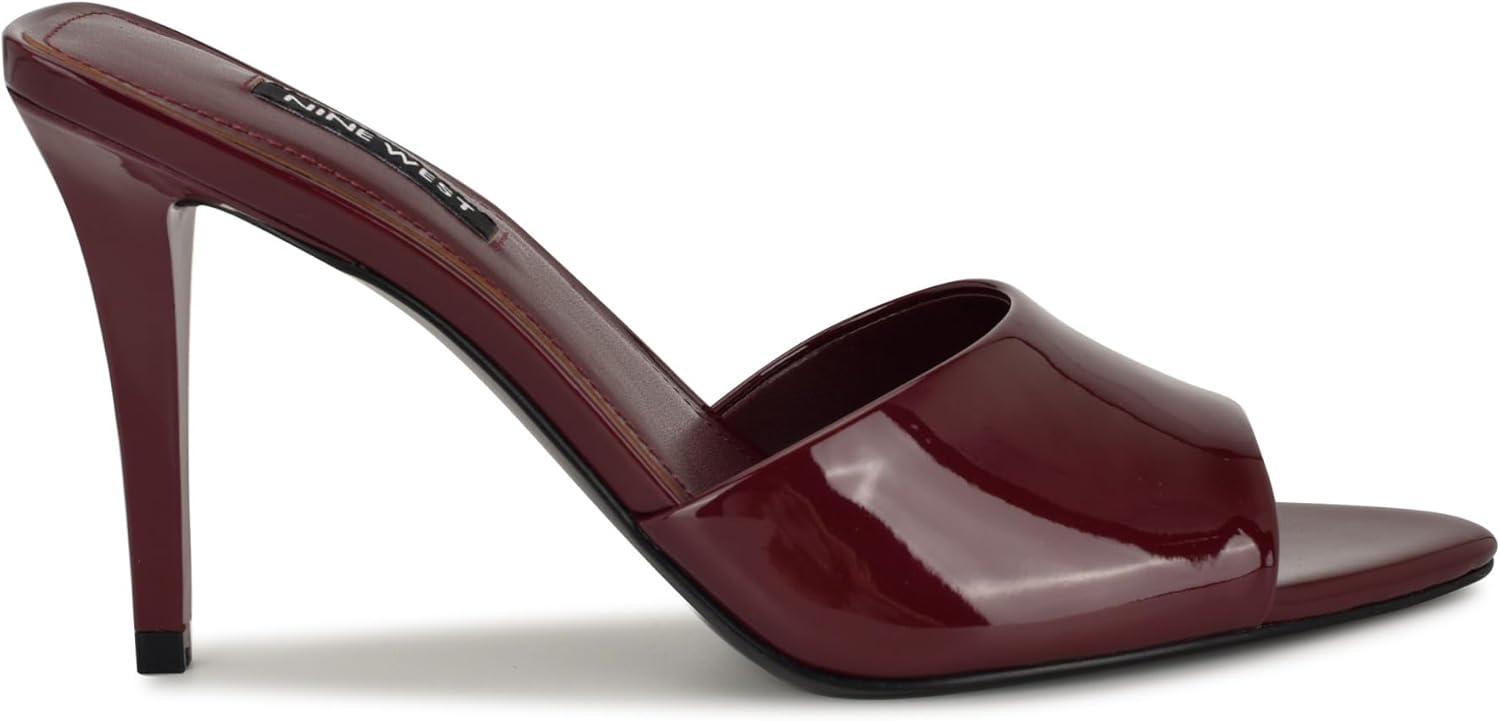 imageNine West Womens Hather Heeled SandalDark Red Patent 600