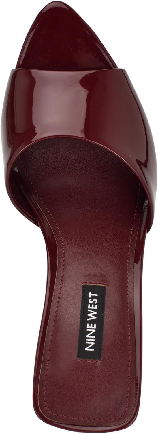imageNine West Womens Hather Heeled SandalDark Red Patent 600